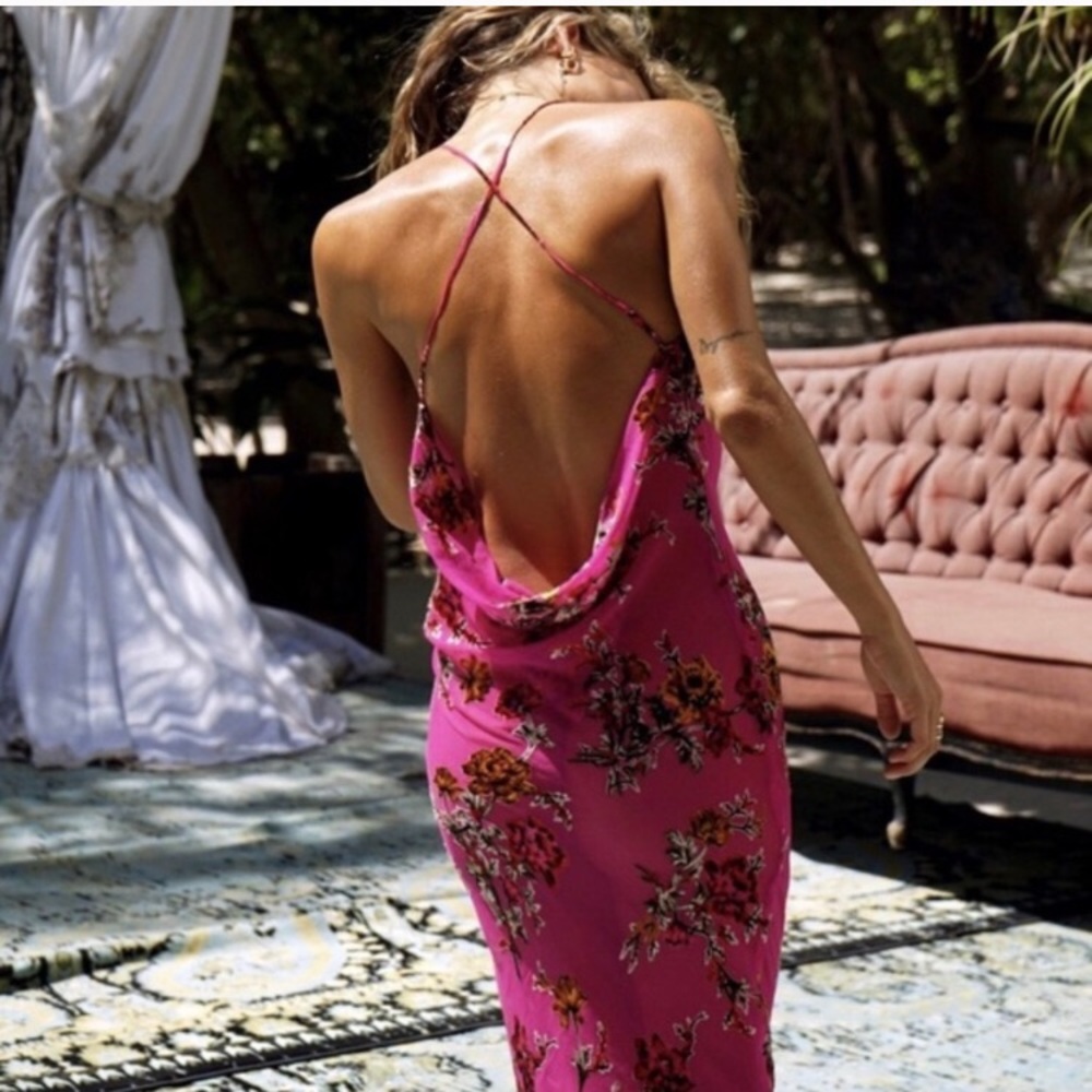 RAT AND BOA | pink floral formal dress